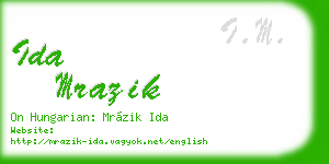 ida mrazik business card
