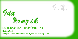 ida mrazik business card